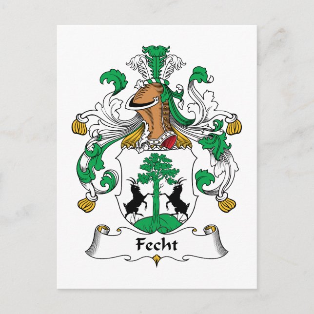 Fecht Family Crest Postcard (Front)