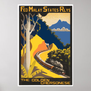 Fed Malay States Rlys Travel Poster