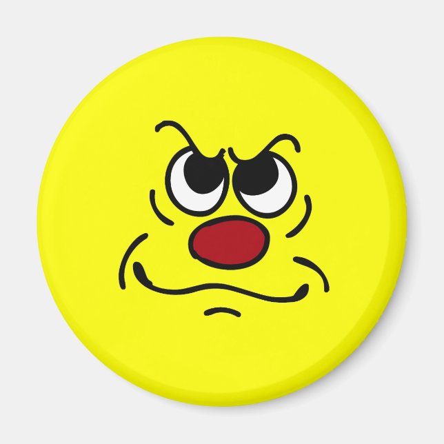 Fed Up Face Grumpey Magnet (Front)