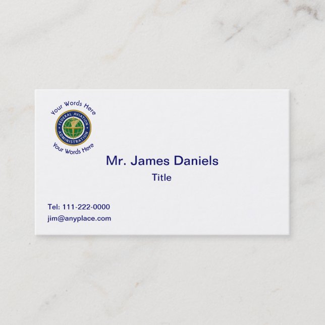 Federal Aviation Administration Shield Business Card (Front)