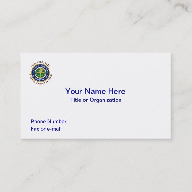 Federal Aviation Administration Shield Business Card (Front)