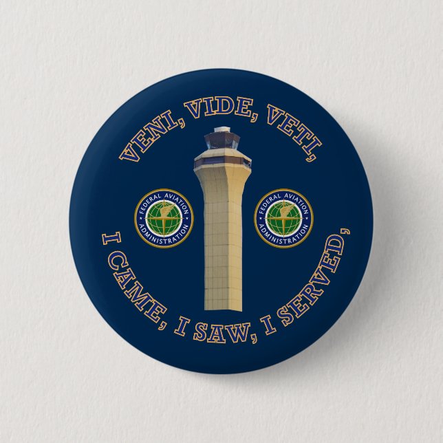 Federal Aviation Administration VVV Shield 6 Cm Round Badge (Front)