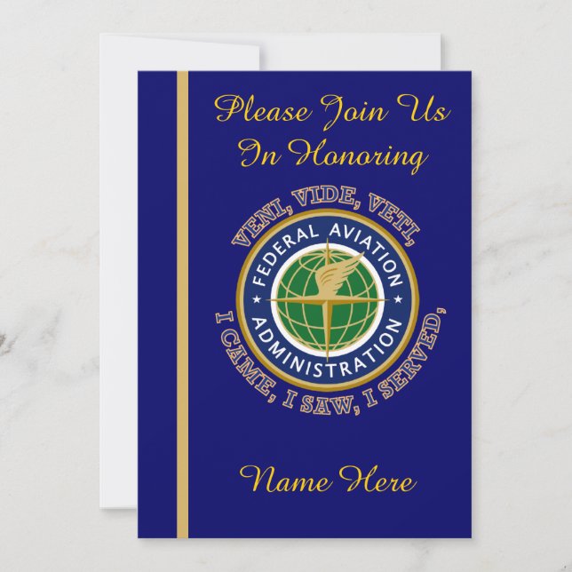 Federal Aviation Agency VVV Retirement Invitation (Front)