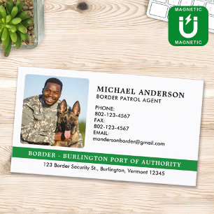 Federal Military Custom Photo Border Patrol Agent Magnetic Business Card