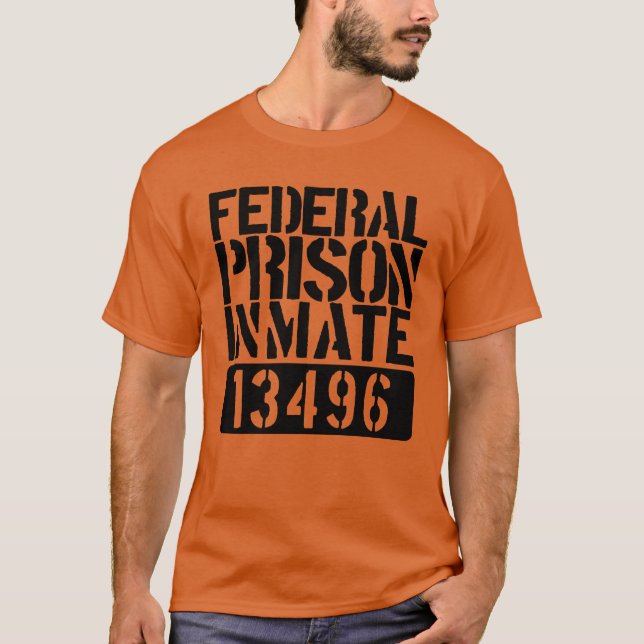 Federal Prison Inmate Funny Jail Halloween Costume T-Shirt (Front)