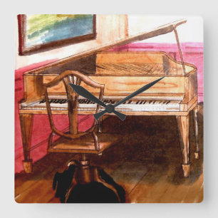 Federal Style Piano Square Wall Clock