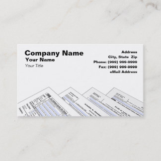 Federal Tax Forms on White Background Business Card
