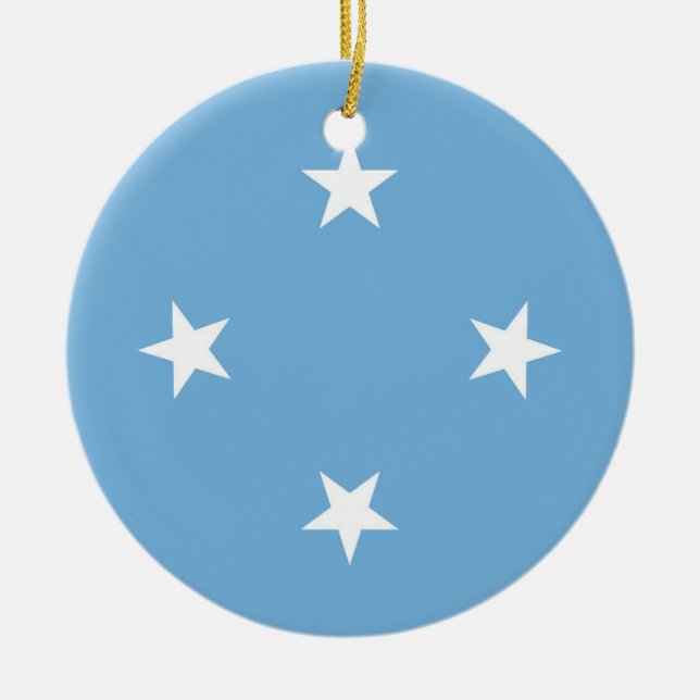 Federated States of Micronesia flag Ceramic Tree Decoration (Front)