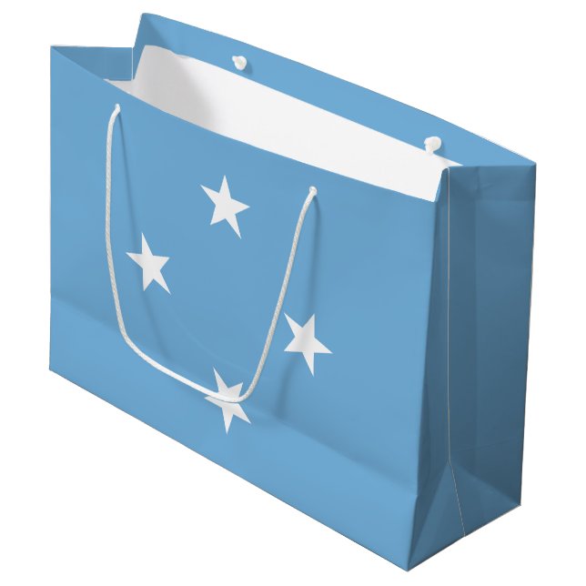 Federated States of Micronesia Flag Large Gift Bag (Front Angled)