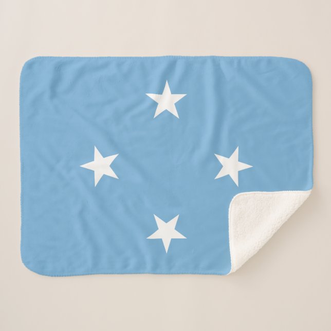 Federated States of Micronesia Flag Sherpa Blanket (Front (Horizontal))