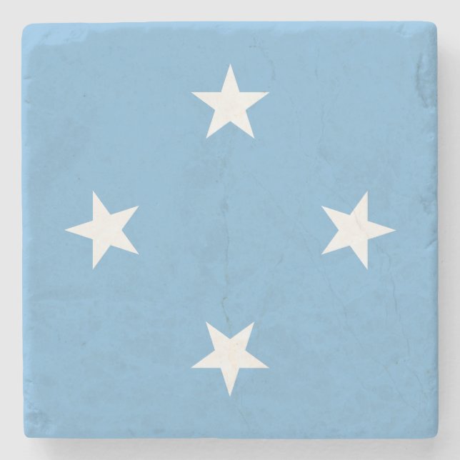 Federated States of Micronesia Flag Stone Coaster (Front)