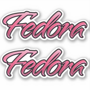Fedora faded pink sticker sticker embroiderset