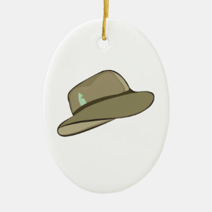 Fedora Hat Ceramic Tree Decoration
