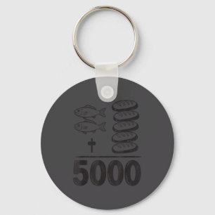 Feed 5000 Miracles Jesus Math Christian Funny Bibl Key Ring
