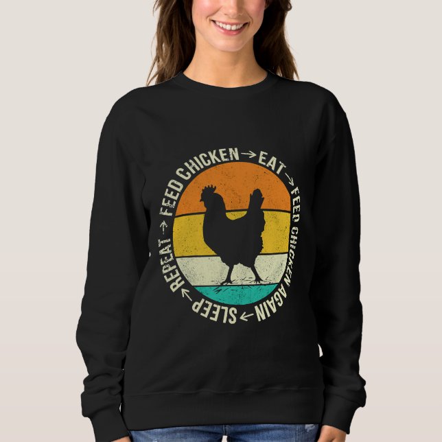 Feed Chicken Vintage Chicken Egg   Sweatshirt (Front)