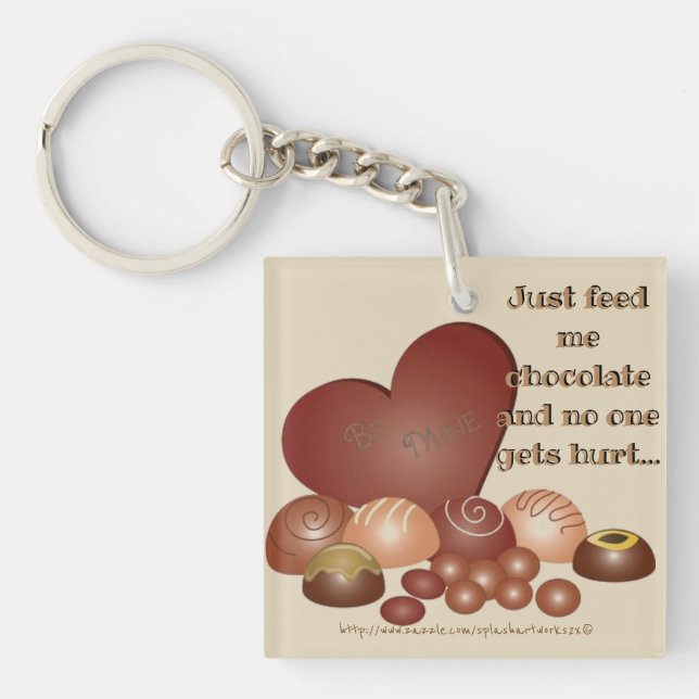 "Feed me Chocolate" Key Ring (Front)