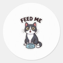 Feed Me! Hungry Cat Cute Sticker
