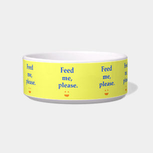 "Feed me" pet food bowl