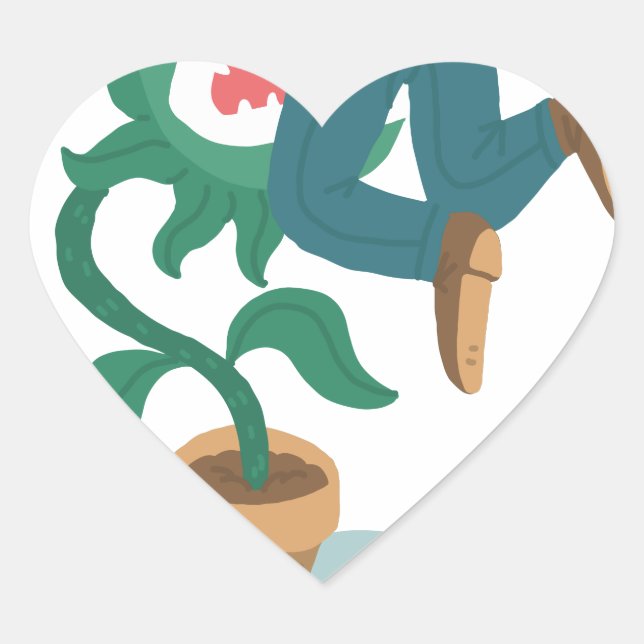 feed me venus flytrap heart sticker (Front)