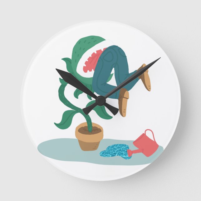 feed me venus flytrap round clock (Front)