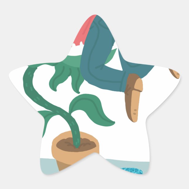 feed me venus flytrap star sticker (Front)