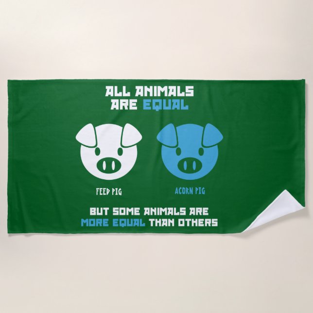 Feed Pig, Acorn  Beach Towel (Front)