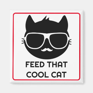 Feed That Cool Cat Pet Feeding Reminder Mini Magnet