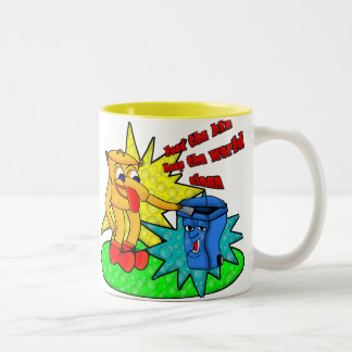 Feed the bin - Keep the world clean Two-Tone Coffee Mug