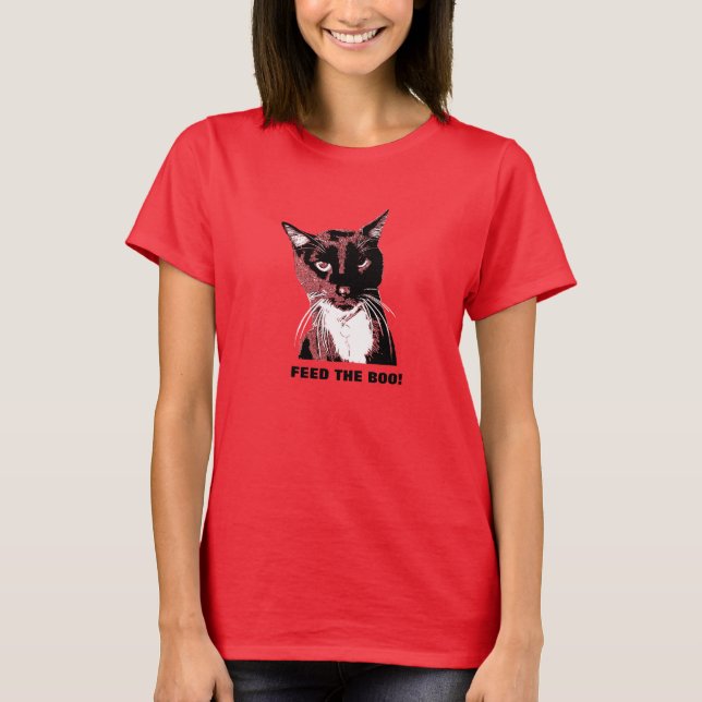 FEED THE BOO Cat T-shirt (Front)