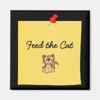 "Feed the Cat" Reminder post-it-note magnet