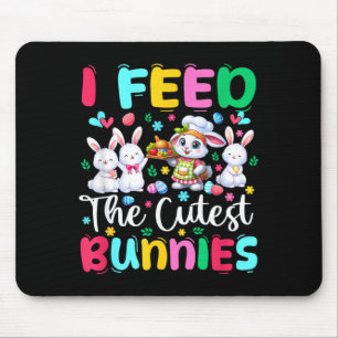 Feed The Cutest Bunnies Easter Bunnies Lunch Lady Mouse Pad