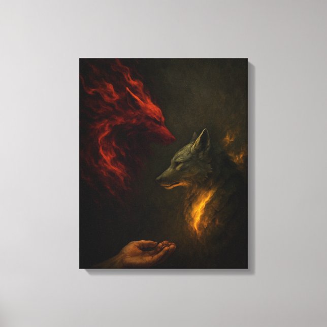 Feed the Right Wolf – Symbolic Canvas Art (Front)