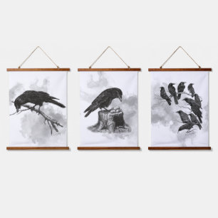 Feed them Peanuts Crow Lovers  Hanging Tapestry