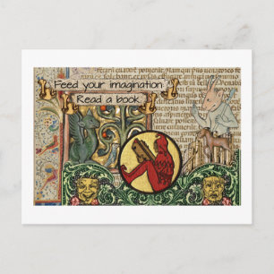 Feed your imagination: Read a book Postcard