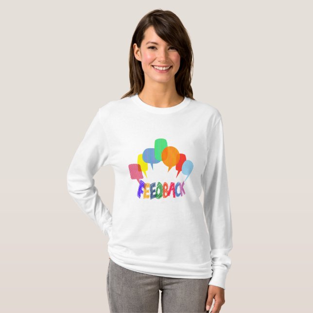 Feedback abstract word cloud colourful dialogue T-Shirt (Front Full)