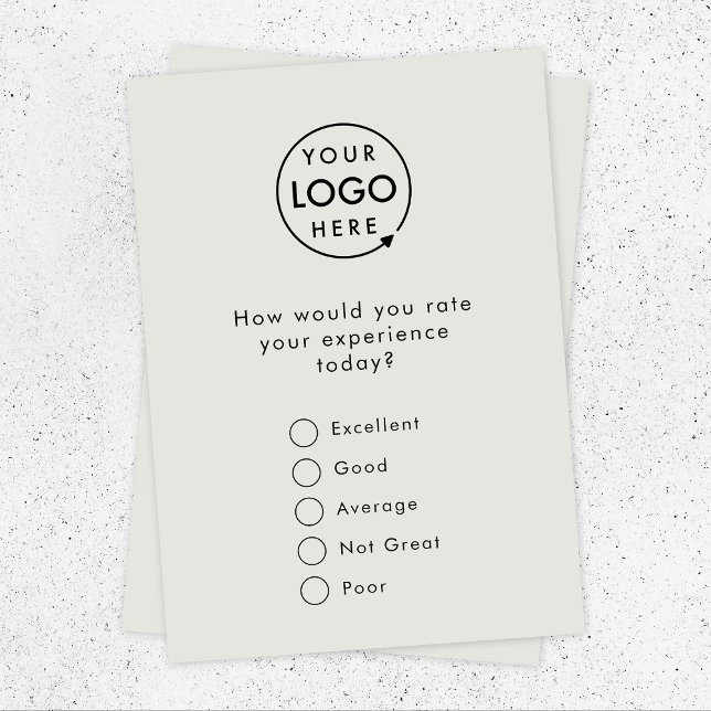 Feedback | Business Survey Professional Grey Logo Enclosure Card (Customer feedback template for small business customer retention & easy ratings.)