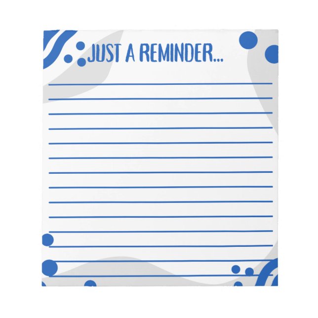 Feedback Form: Just a Reminder... Notepad (Front)