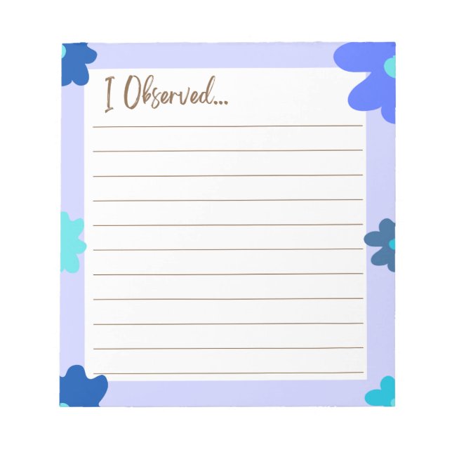 Feedback Forms: I Observed... Notepad (Front)