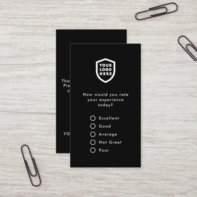 Feedback | Modern Minimalist Logo Survey Business  Business Card (Front/Back In Situ)