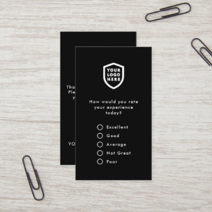 Feedback   Modern Minimalist Logo Survey Business  Card