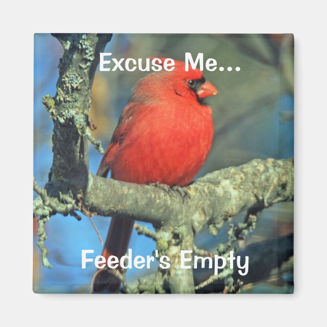 Feeder's Empty Cardinal Magnet (Front)