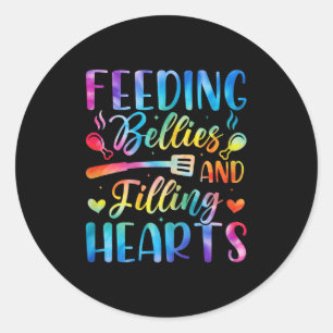 Feeding Bellies And Filling Heart Cafeteria Staff  Classic Round Sticker