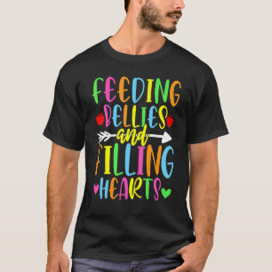 Feeding Bellies And Filling Hearts Lunch Lady Cafe T-Shirt