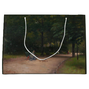 Feeding Birds in the Park (by Paul Peel) Large Gift Bag