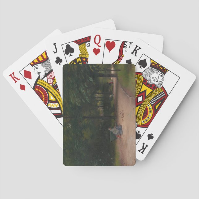 Feeding Birds in the Park (by Paul Peel) Playing Cards (Back)