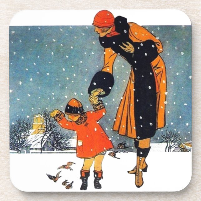 Feeding Birds in the Snow Coaster (Front)