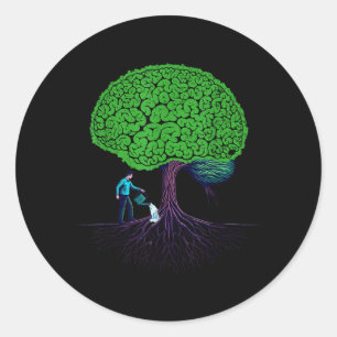 Feeding Brain Mental Health Awareness Prevent Classic Round Sticker