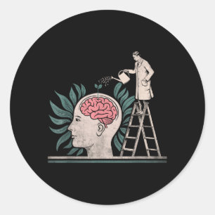Feeding Brain Mental Health Awareness Prevent Classic Round Sticker