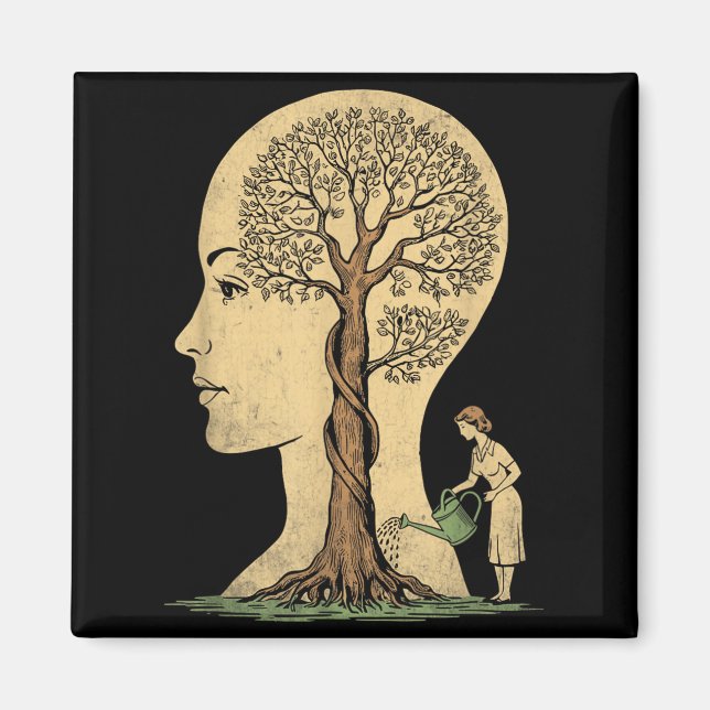 Feeding Brain Mental Health Awareness Prevent Magnet (Front)