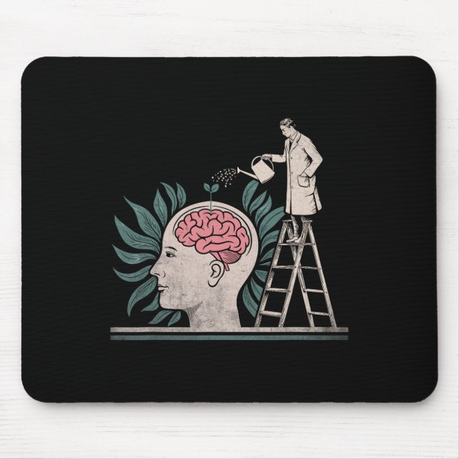 Feeding Brain Mental Health Awareness Prevent Suic Mouse Pad (Front)